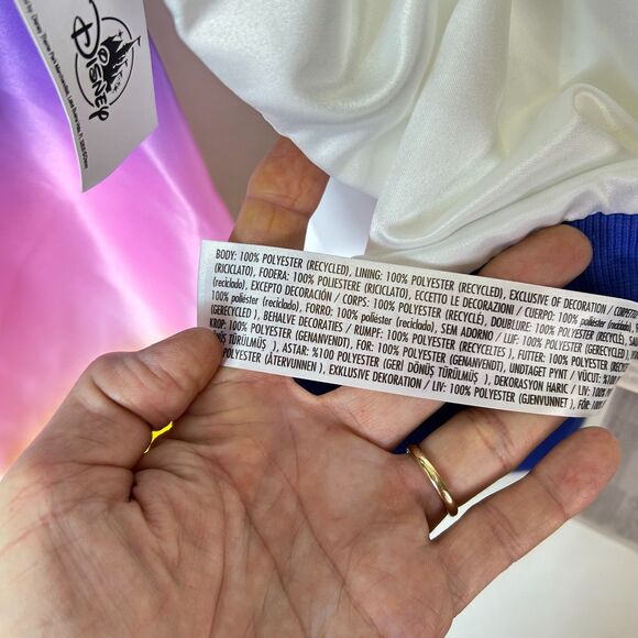 Disney World NWT White Rainbow Tie Dye Satin Bomber Windbreaker Jacket Size XL - Picture 9 of 14